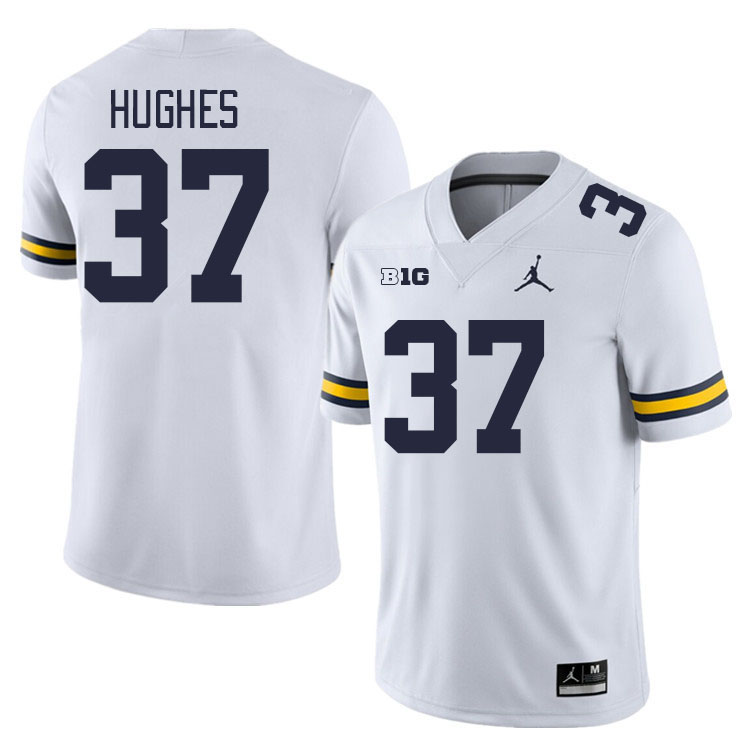 Michigan Wolverines #37 Danny Hughes College Football Jerseys Stitched Sale-White